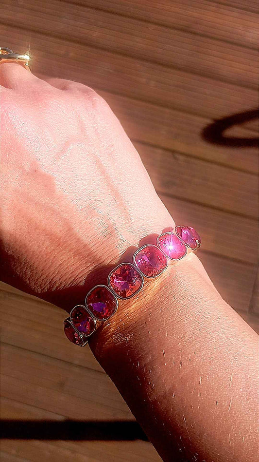 Bracelet acier Eclat rose