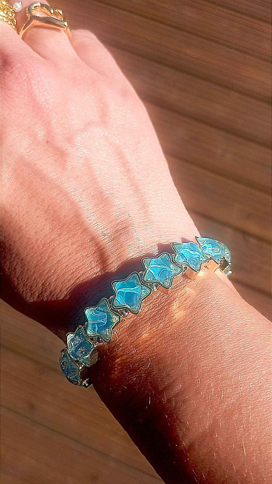 Bracelet acier Star bleu