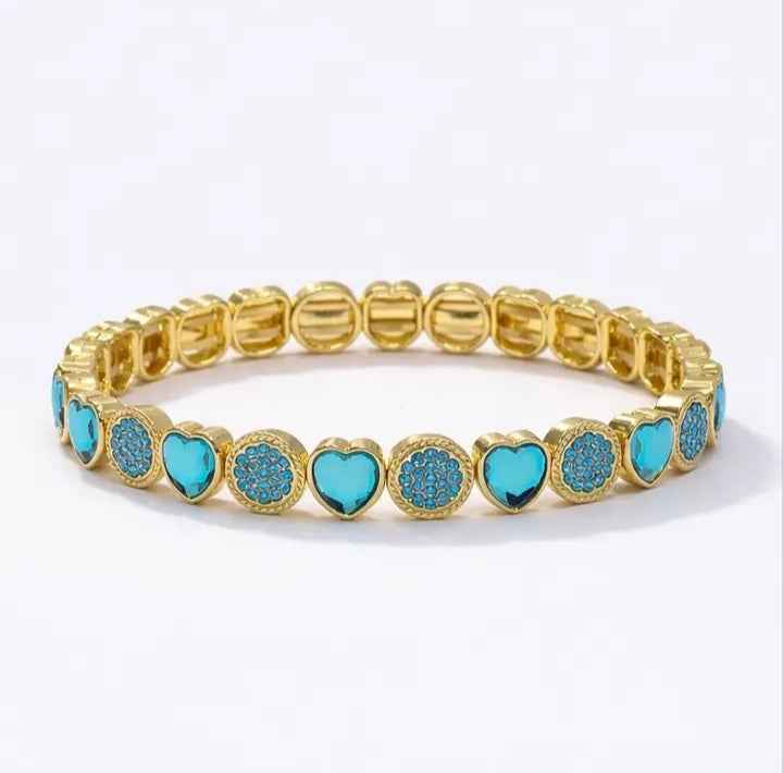 Bracelet acier Love bleu