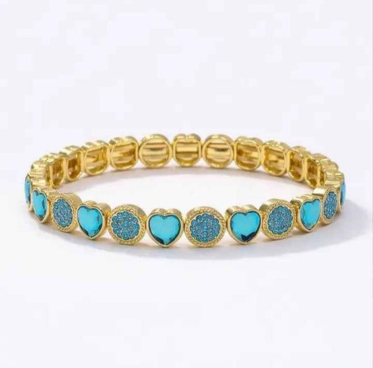 Bracelet acier Love bleu