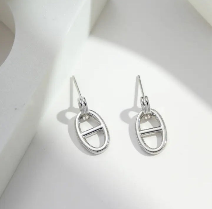 Silver Navy Earrings