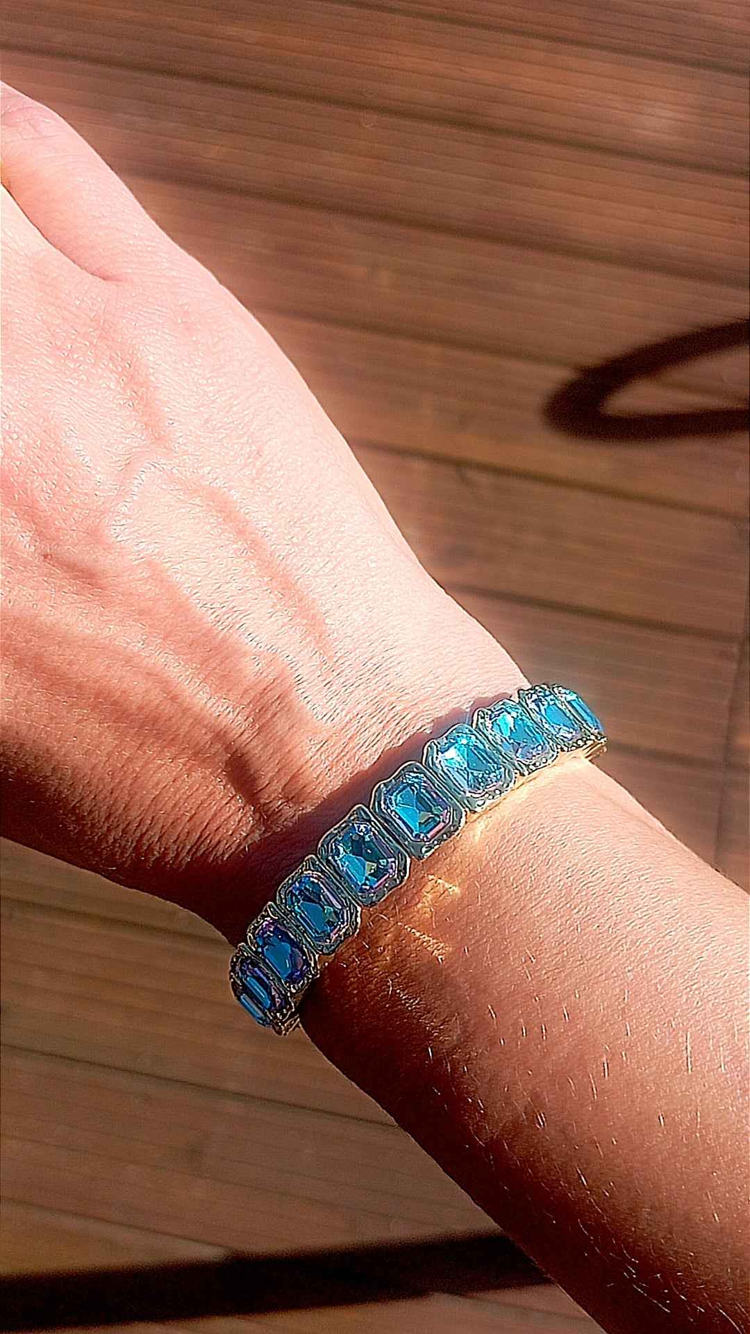 Bracelet acier Cristal bleu