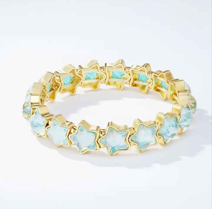 Bracelet acier Star bleu