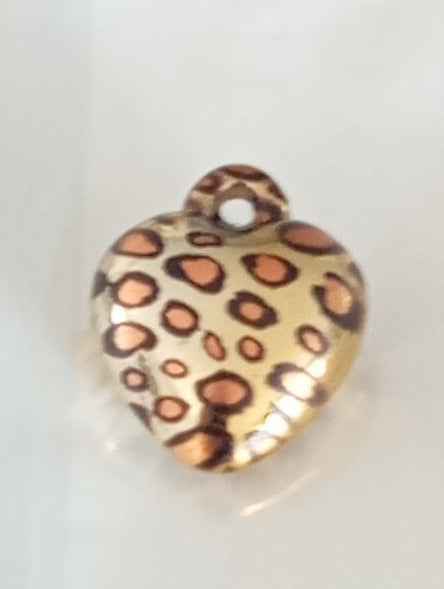 Charm coeur doré leopard