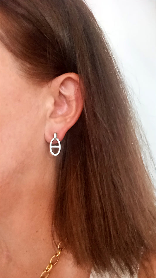 Silver Navy Earrings