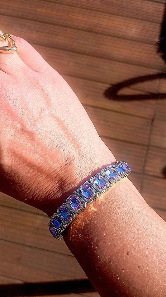 Bracelet acier Cristal rose